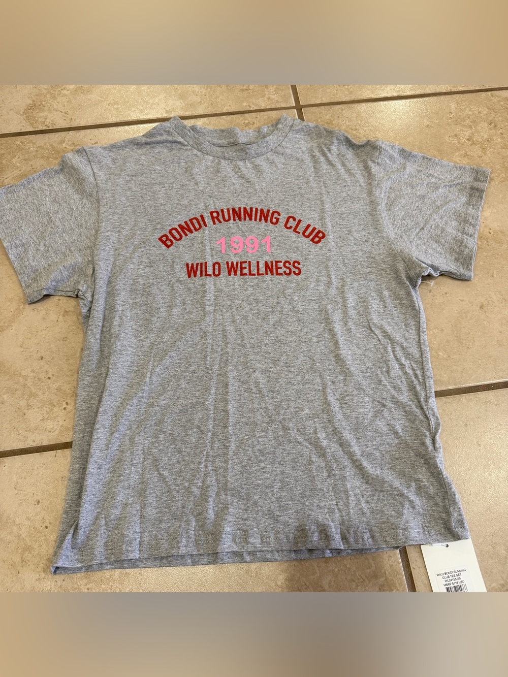Wilo the label Bondi Running Club TEE Wellness Gray Short Sleeve 1991